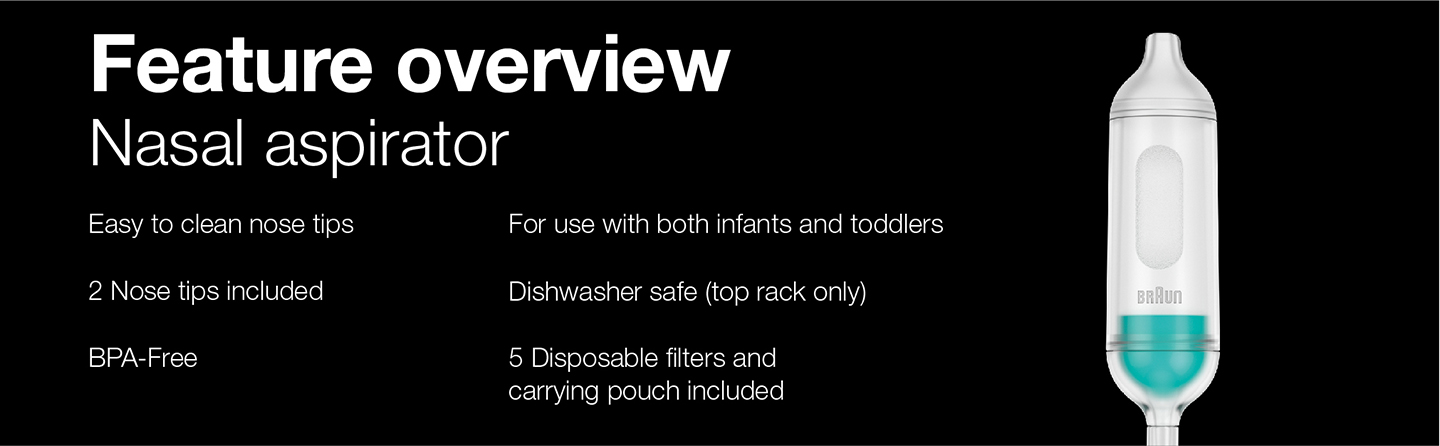 thumbnail image 2 of Braun Electric Nasal Aspirator BNA100US – Baby Mucus Remover For Blocked Nose 2 of 6